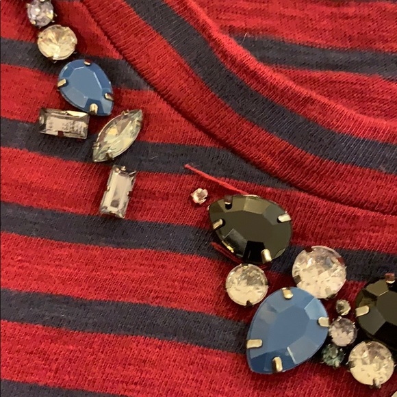 J Crew Striped Jewel Shirt - Picture 3 of 6